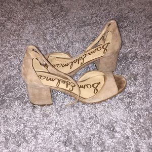 Sam Edelman Nude Chunky Heel Sandals